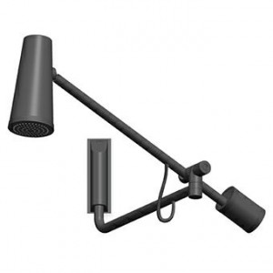 Z94250 Настенная душевая лейка с 2 регулируемыми кронштейнами, центральным шарниром, противовесом и шарнирным соединением в месте крепления душевой лейки. Минимальный требуемый расход: 8 л / мин. Zucchetti Closer