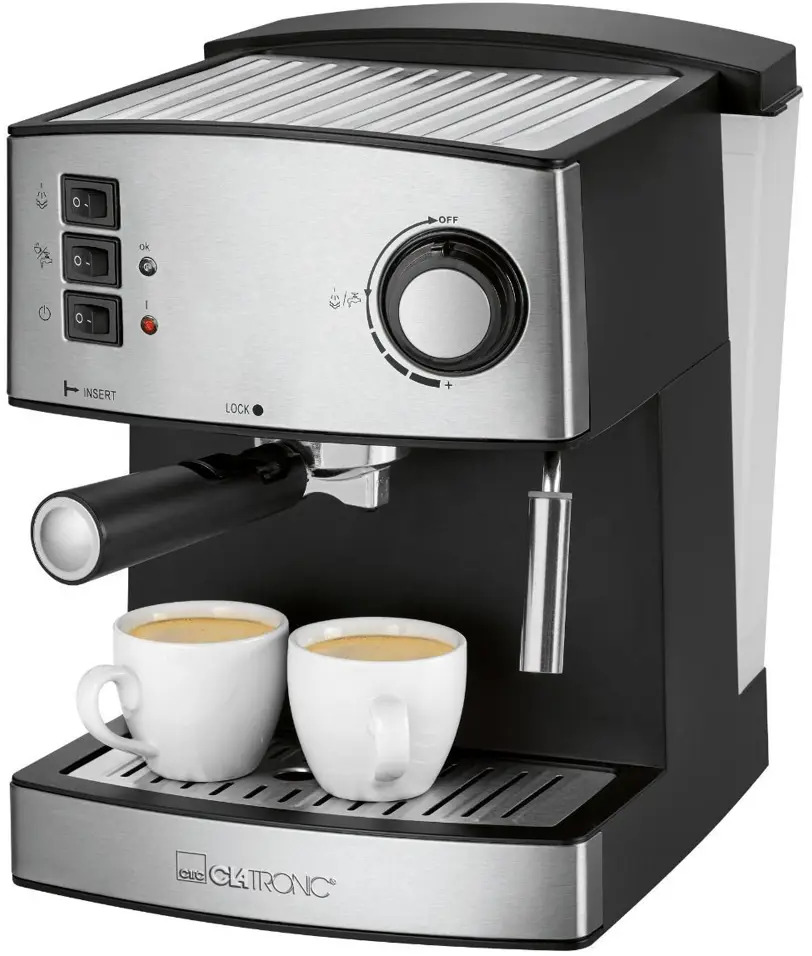 91337754 Рожковая кофеварка Clatronic 25x29.5x28 см цвет нержавеющая сталь STLM-0879275