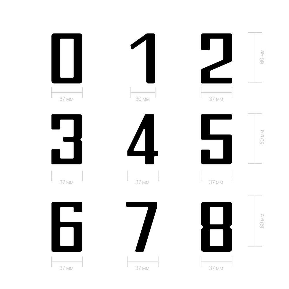 Дверной номер  «0», 37х5х60 мм, золото LJPS0082 Public Steel Россия  - Вид №2