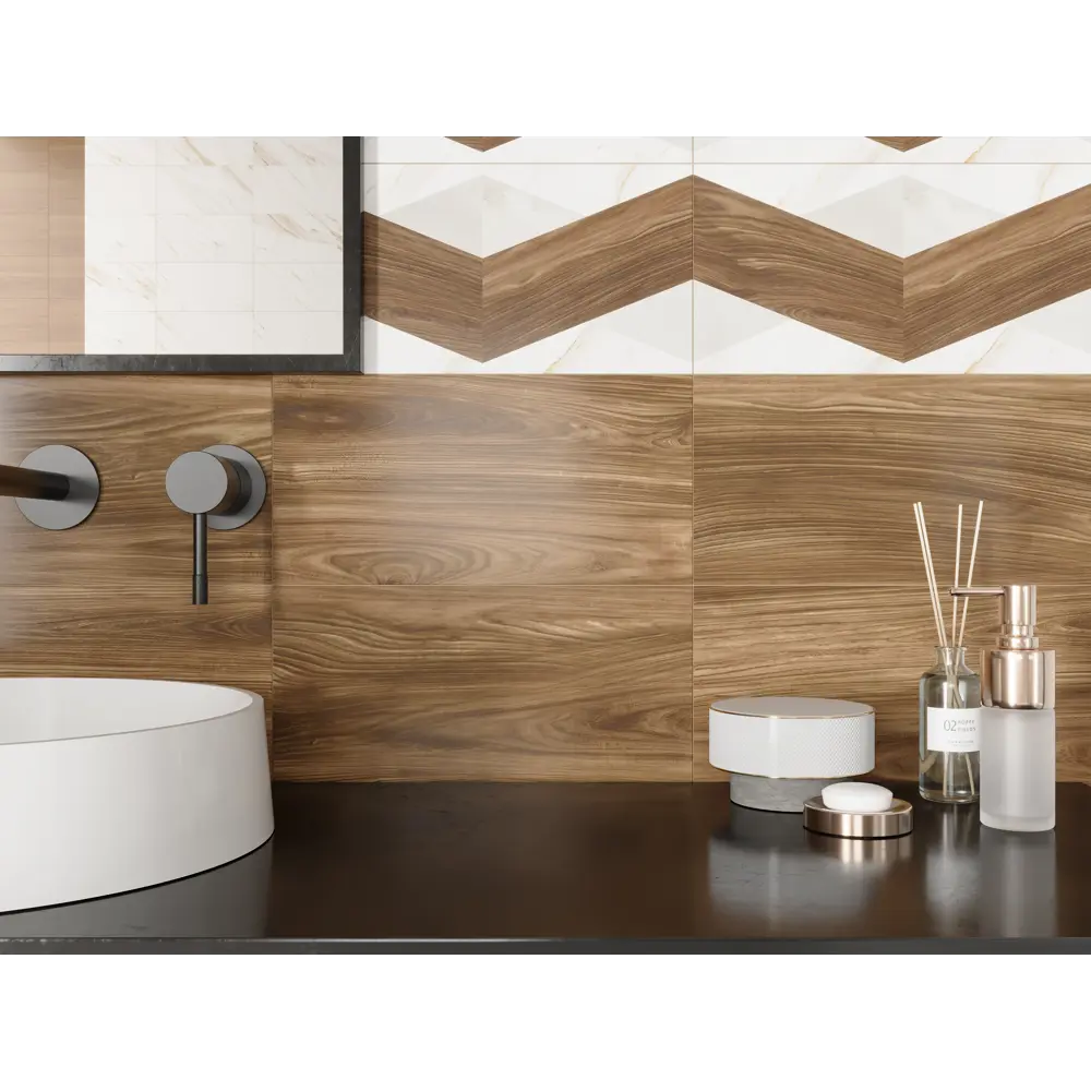 Настенная плитка KREAFORTA Mersey Wooden 20x40 см 1.62 м² матовая цвет бежевый STLM-2182590 - Вид №5