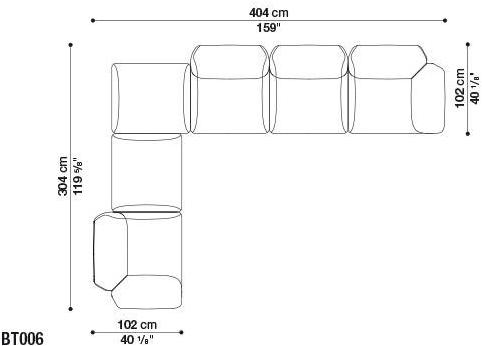 B&B Italia Outdoor Модульный тканевый диван Butterfly sun-id-1372696 - Вид №7