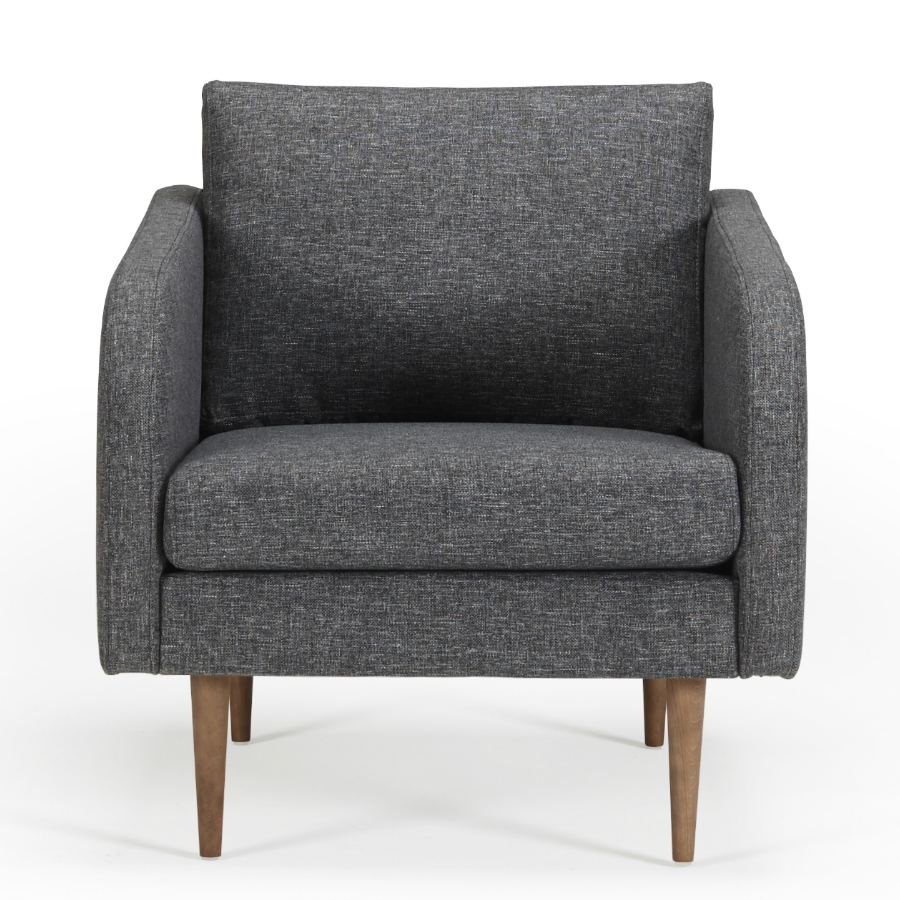 Кресло Hugo с ножками из дуба/грецкого ореха, темно-серое Kragelund 37001248248 - Вид №1