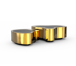 0-011 Центральный стол из полированной латуни с волнистой поверхностью Boca Do Lobo