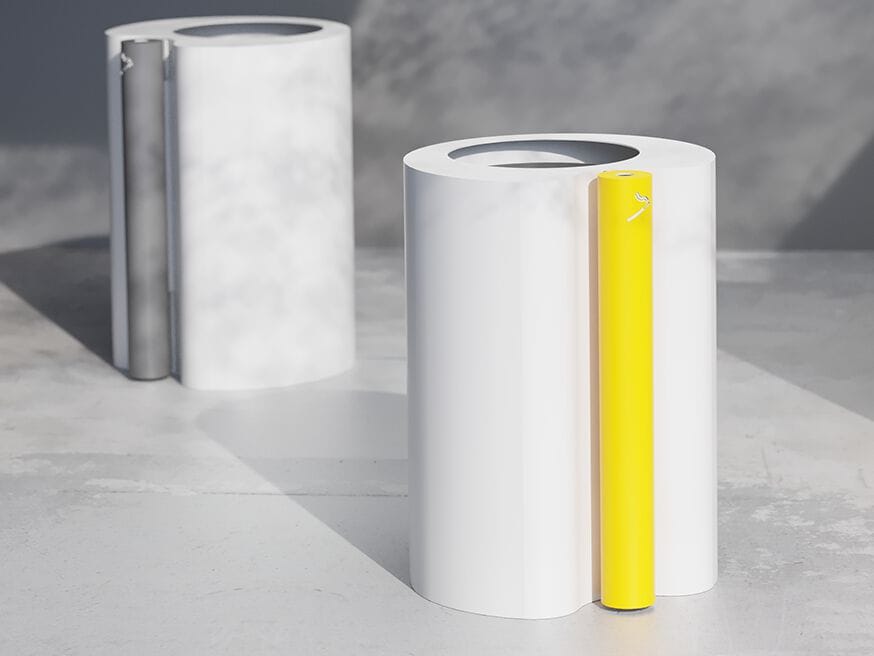 Корзина для мусора из оцинкованной стали с пепельницей DIMCAR ALVARIAN ARCH-00060601