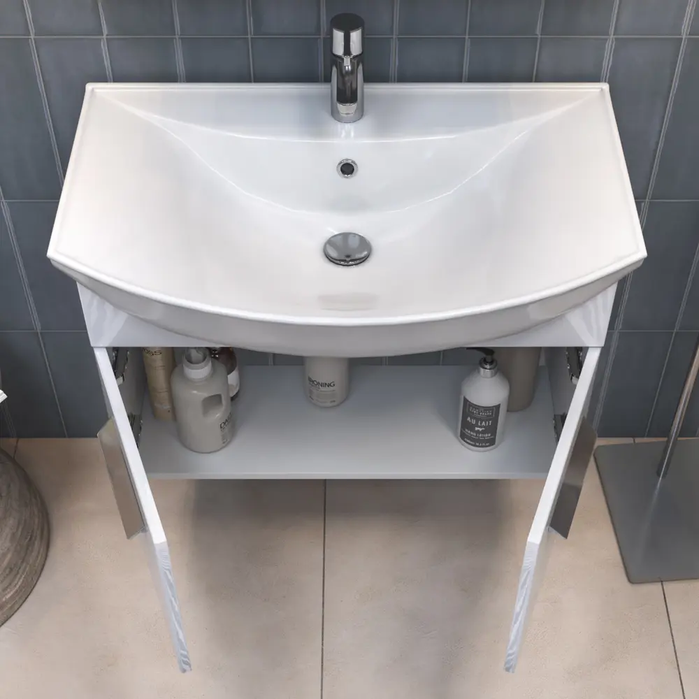 Vigo Milo - навесная тумба под раковину 72 см белая глянцевая 89386769 STLM-1398257 - Вид №11