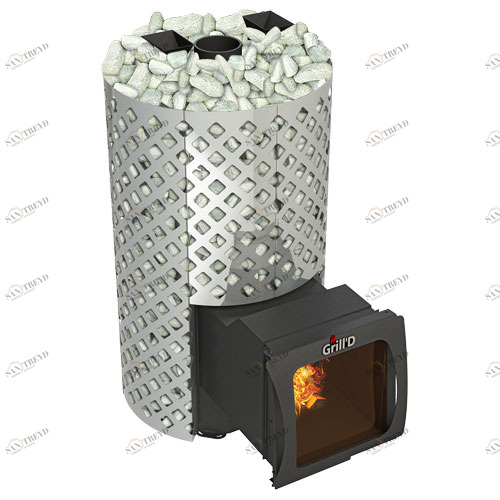 Печь для бани GRILL'D Violet World Steel Romb Long Window Max PRO с закрытой каменкой 6681
