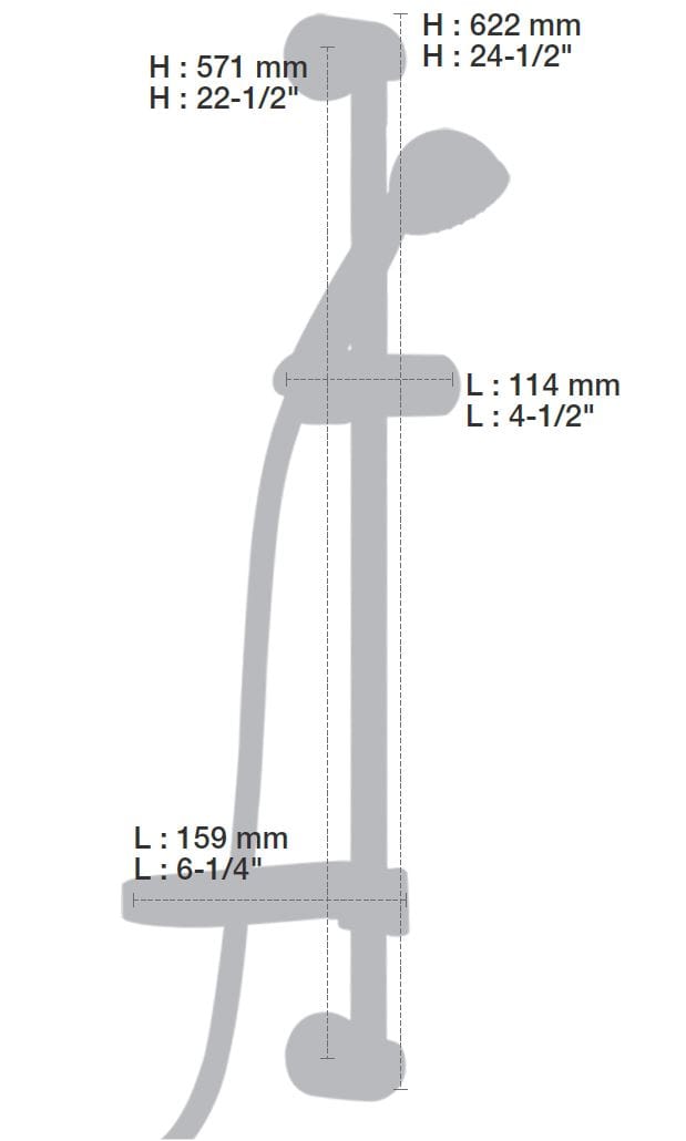 Настенная душевая колонна с ручным душем BARIL DGL-1860-23 ARCH-00118901 - Вид №2