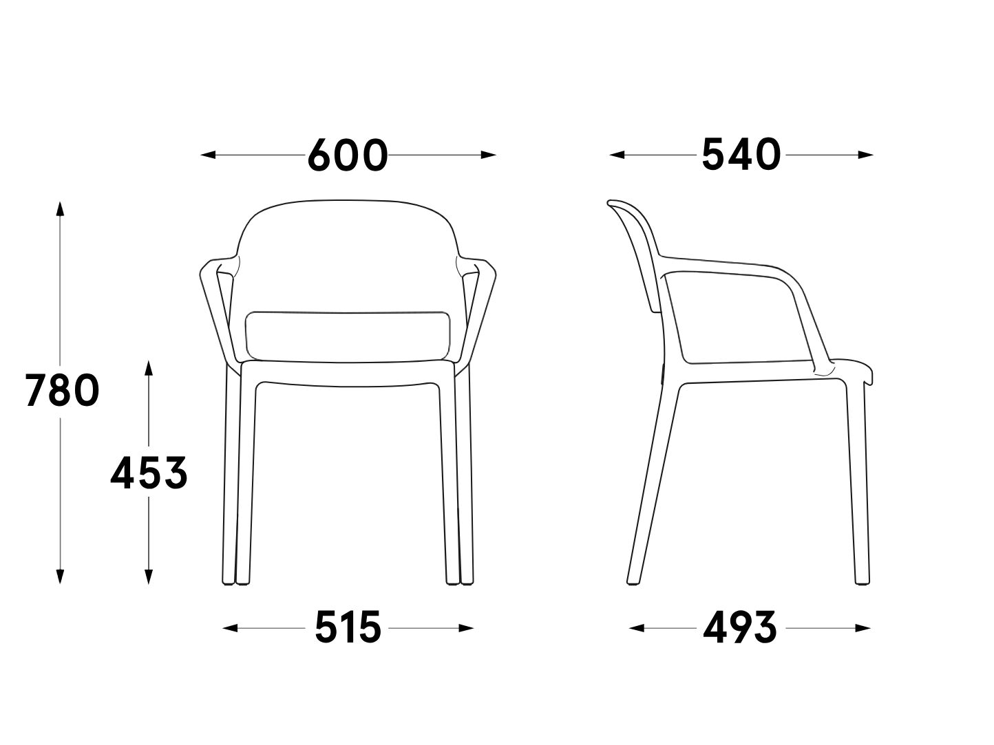 Штабелируемый стул из полипропилена с подлокотниками MDD BLENDY ARCH-00067055 - Вид №11