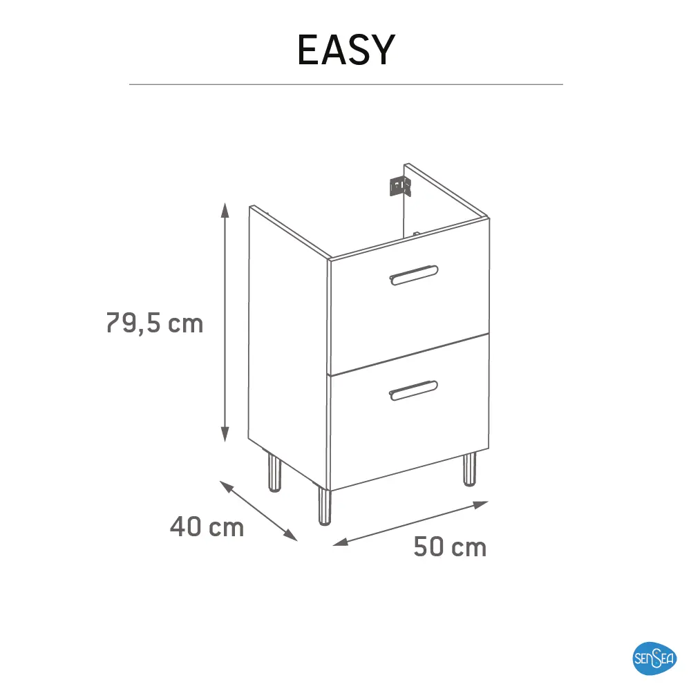Тумба под раковину напольная Sensea Easy 50 см с двумя ящиками цвет белый 86197266 STLM-2091549 - Вид №13
