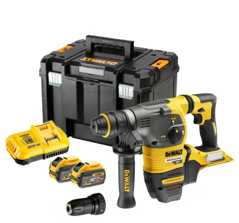 91248959 Перфоратор аккумуляторный бесщеточный SDS Plus Dewalt DCH334X2-QW, 54 В Li-Ion 2x9 Ач, 3.5 Дж STLM-0839803