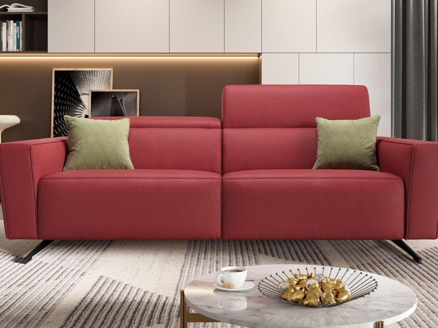 3-местный кожаный диван Sofanella Alesso ARCH-00148406 - Вид №7