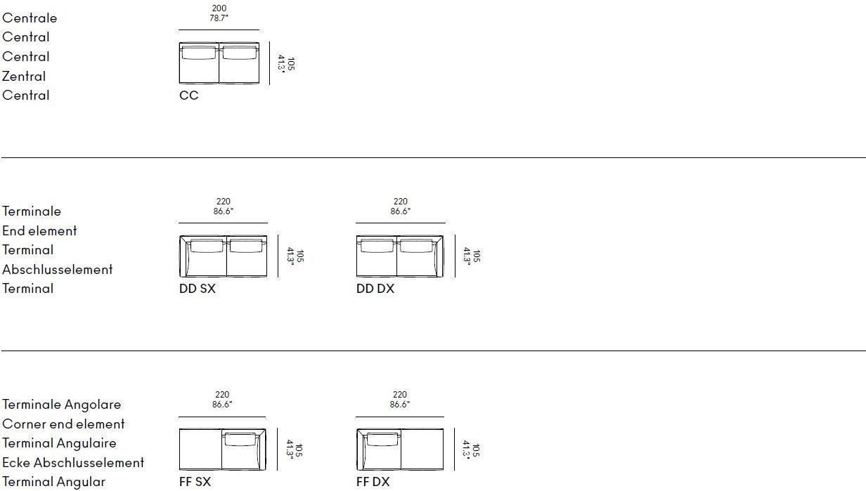 Casamania & Horm Модульный диван со съемным чехлом из ткани или кожи Coleman sun-id-1501594 - Вид №10