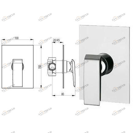 ML.TEO-270 Смеситель для душа скрытого монтажа Bugnatese 5416