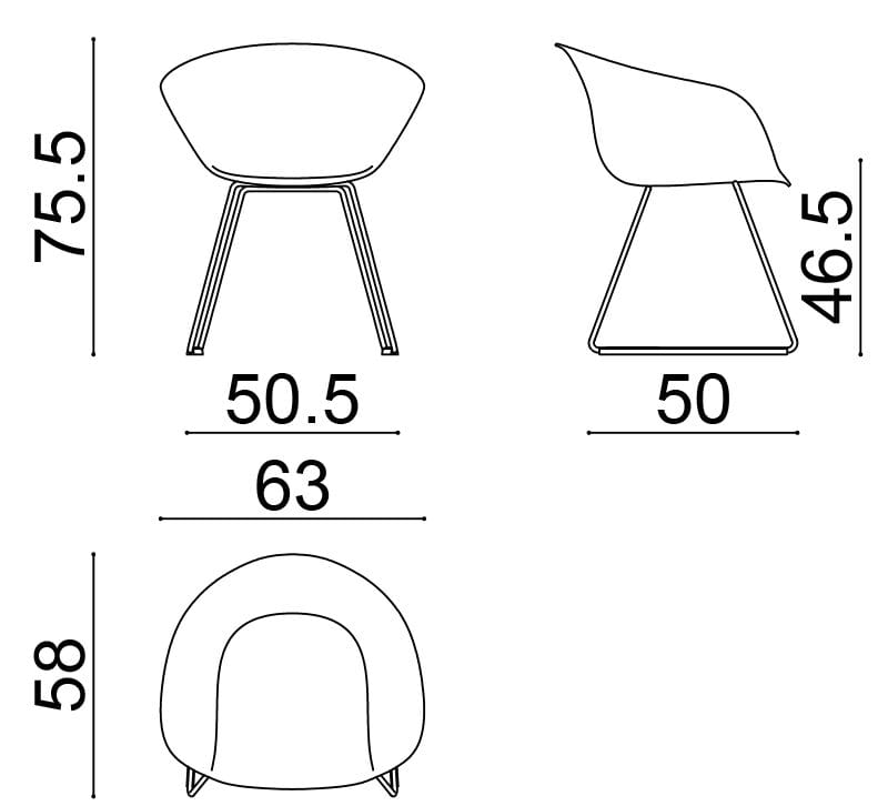 Стул из полипропилена со встроенной подушкой Arper Duna 02 ARCH-00129449 - Вид №8