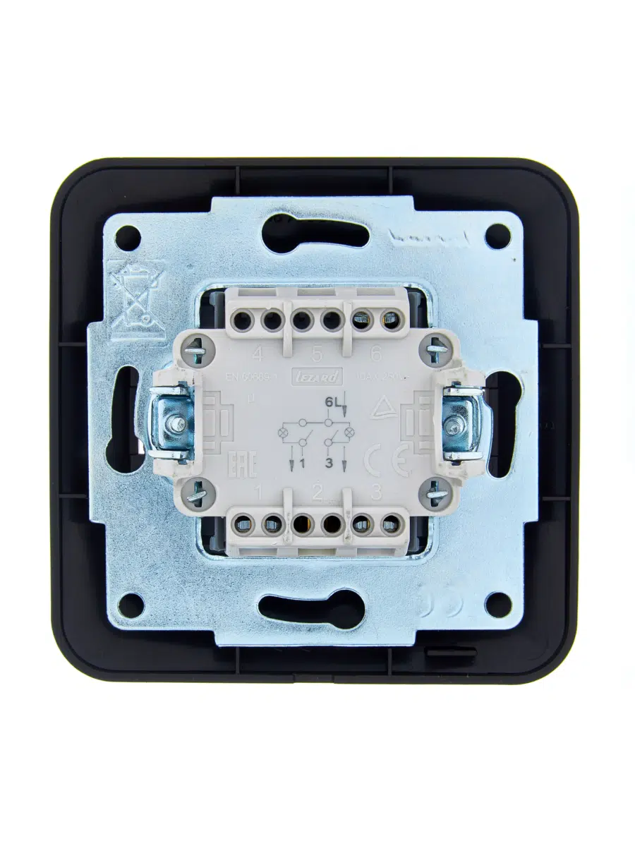 ASTI Выключатель двойной с подсветкой чёрный бархат LEZARD 7081-4242-112 - Вид №1