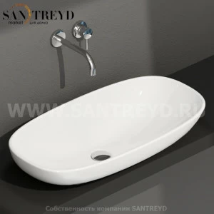 LA071BI Накладная раковина на столешницу  прямоугольная Ceramica Globo