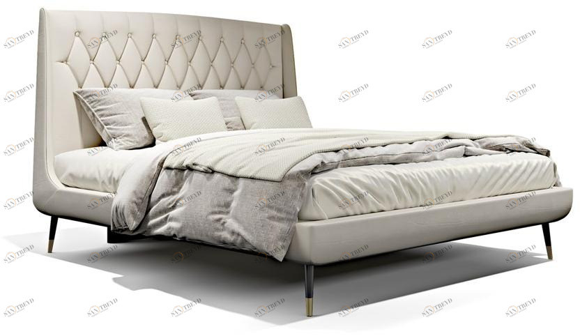 Capital Collection Двуспальная кровать из ткани с тафтинговым изголовьем sun-id-1395322