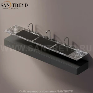 AELLN0CC32426KD Подвесная раковина настенная прямоугольная Agape Ell серая