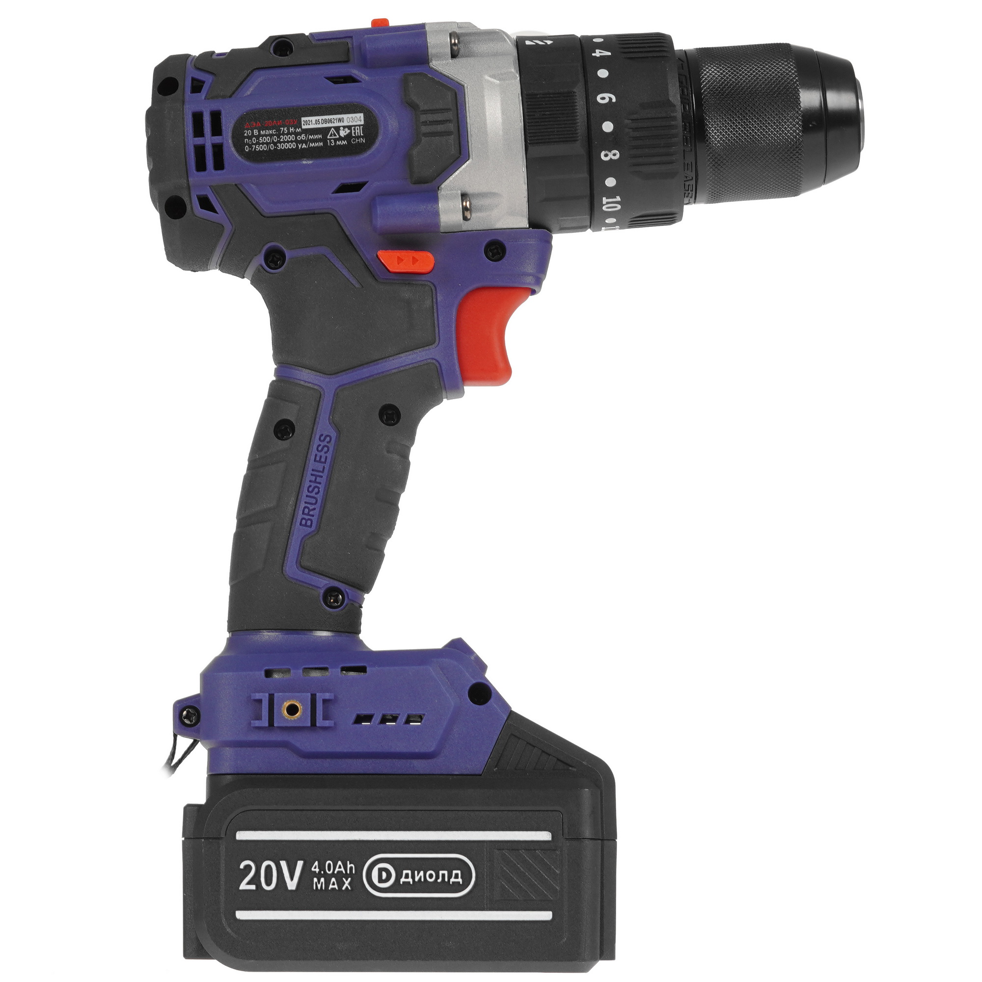 Дрель-шуруповерт Диолд ДЭА-20 ЛИ-03 У 10300020 5321810 STDN-0023199 - Вид №1