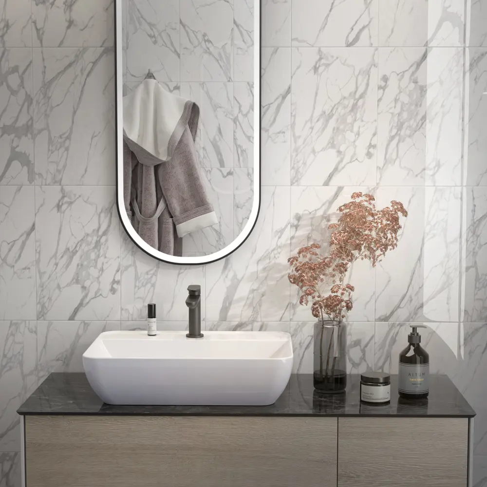 Плитка настенная Kerama Marazzi Триест 25x40 см 1.1 м² глянцевая цвет серый 89353946 STLM-2114786