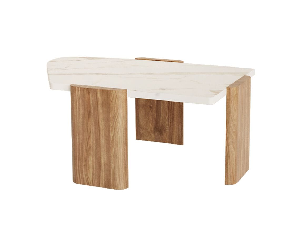 Журнальный столик из дерева и мрамора ANA ROQUE INTERIORS ARCH-00075864