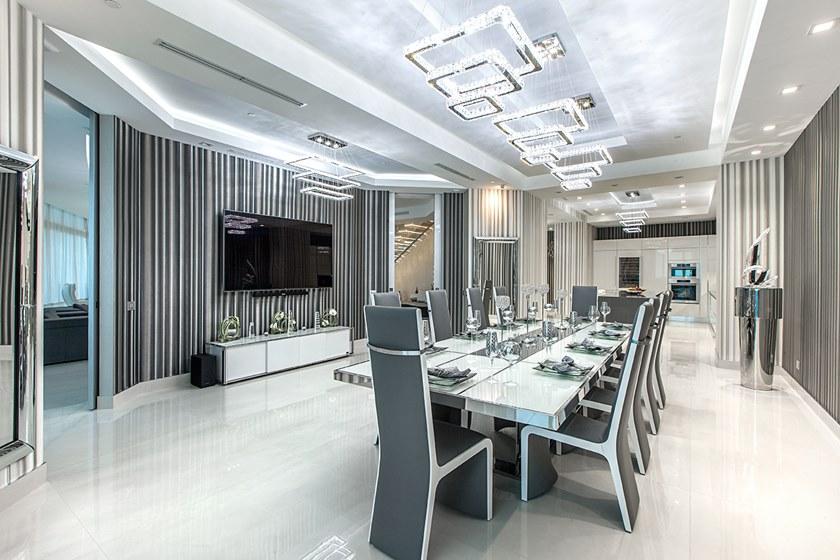 Officine Sandrini Прямоугольный обеденный стол из нержавеющей стали и стекла Frame sun-id-1493477 - Вид №3