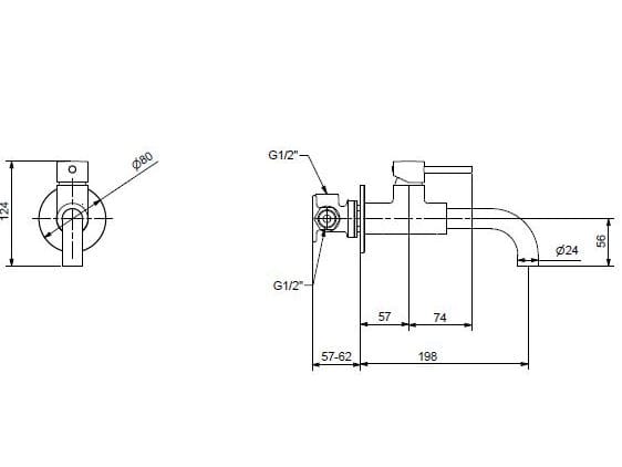 Смеситель для раковины из хромированной латуни Bugnatese K-Line ARCH-00131492 - Вид №2