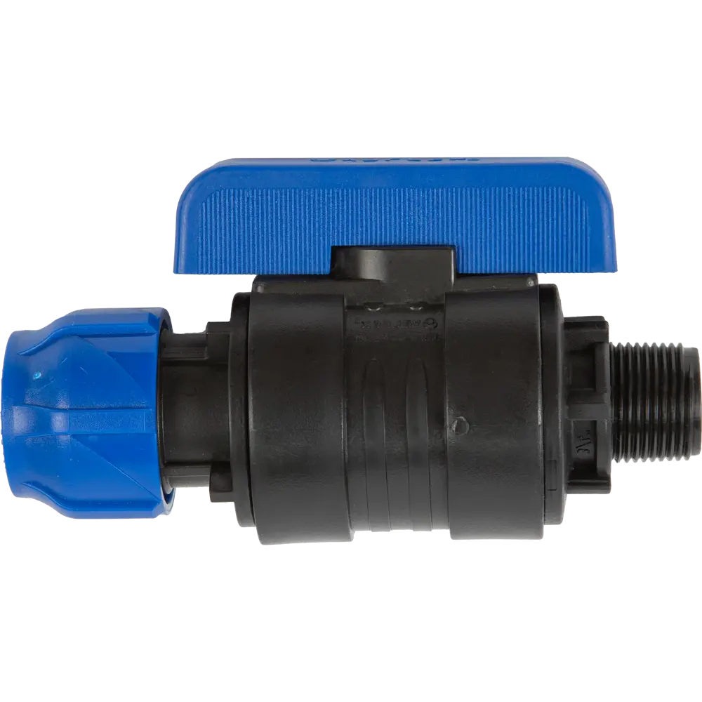 Кран шаровой прямой Valfex DN20 PN16 3/4"x25 НР полипропилен ручка бабочка 83742596 STLM-2078027  - Вид №1