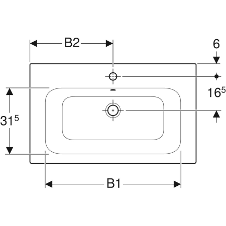 122255000 Встраиваемая раковина Geberit Renova Plan Geberit  - Вид №2