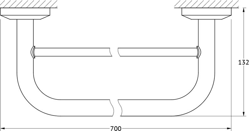 STA 038 Штанга для полотенца двойная 70 cm FBS Standard - Вид №1