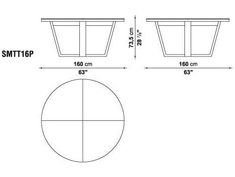 Круглый деревянный стол с Lazy Susan Maxalto Xilos ARCH-00012359 - Вид №5