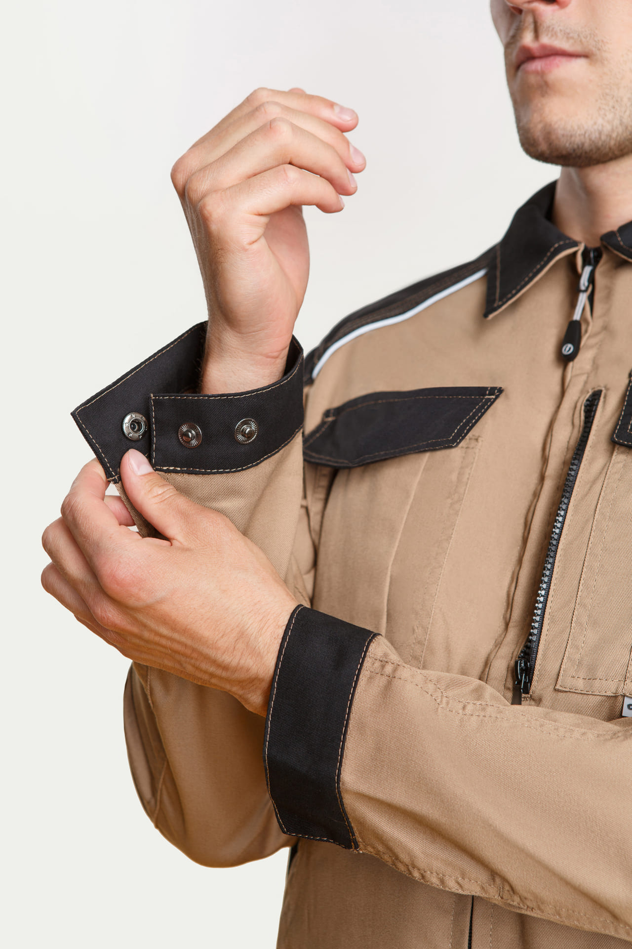 70073 Костюм  NEW бежевый с черным STATUS  Летняя спецодежда  размер 64-66/182-188  - Вид №8