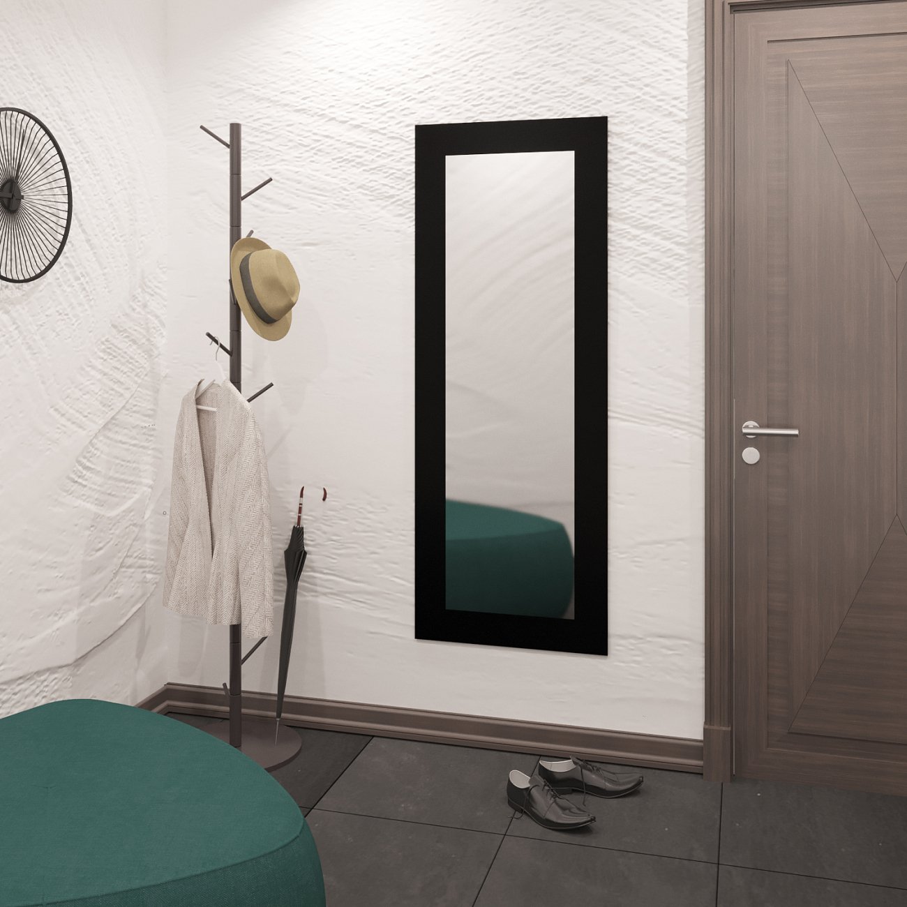 Зеркало большое прямоугольное черное "Такс" GRAUM ДИЗАЙНЕРСКИЕ 304138 Черный  - Вид №1