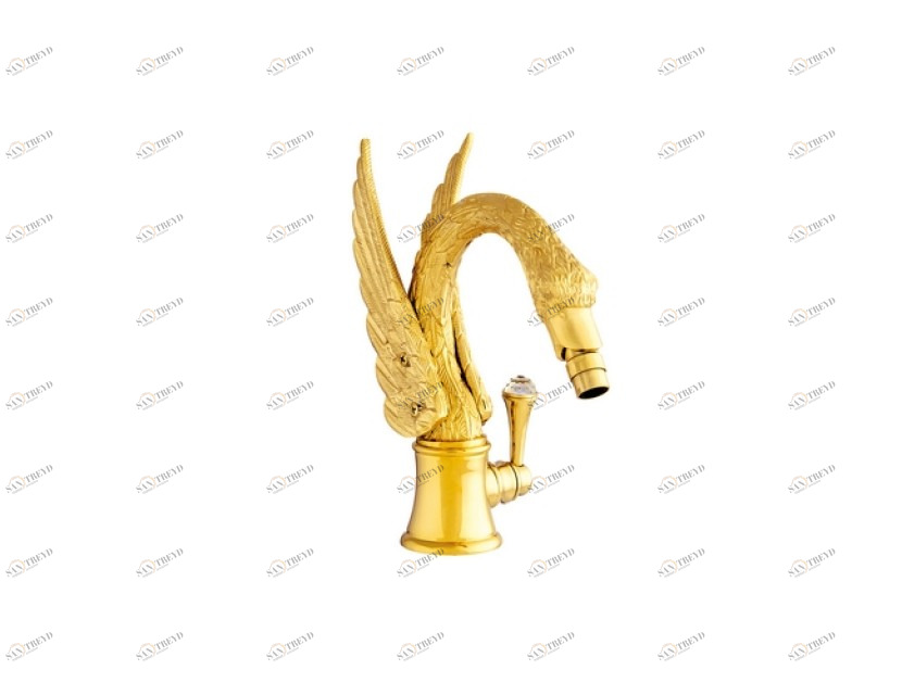 039263.A00.71 Прогрессивный смеситель для биде monolever с кристаллами сваровски Античное серебро Mestre Swan