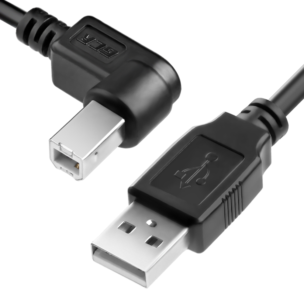 GCR-UPC3M2-BB2S-0.5m кабель 0.5m usb 2.0, am/bm угловой, черный, 28/28 awg, экран, армированный, морозостойкий Greenconnect Santreyd 