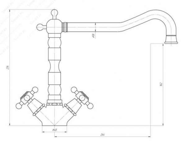 Смеситель MIGLIORE Revival ML.CUC-451.CR для кухни - хром  - Вид №1