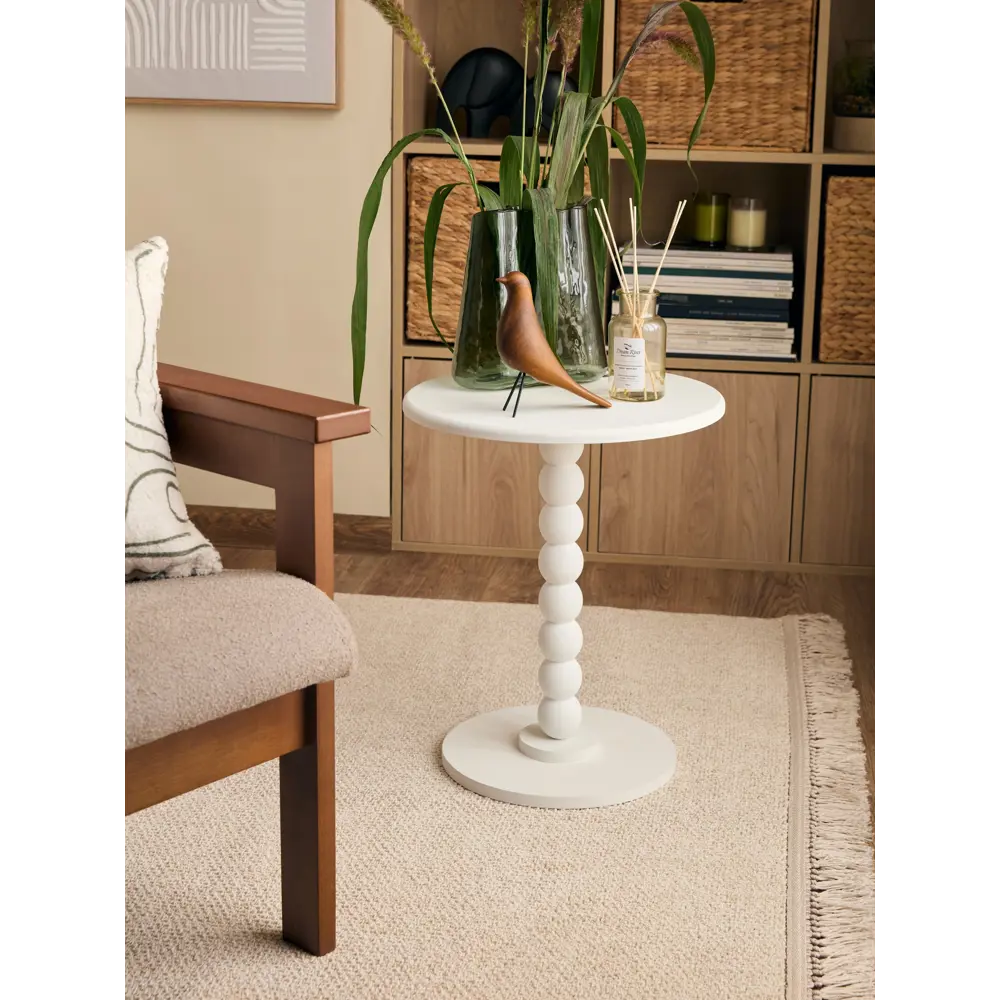 Журнальный столик Dream River круглый белый 38×46,5 см 89432337 STLM-1575649 - Вид №5