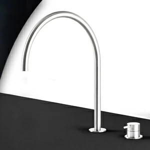 Смеситель для раковины сталь глянцевая с белой ручкой Toki Radomonte TKI33LCIL21