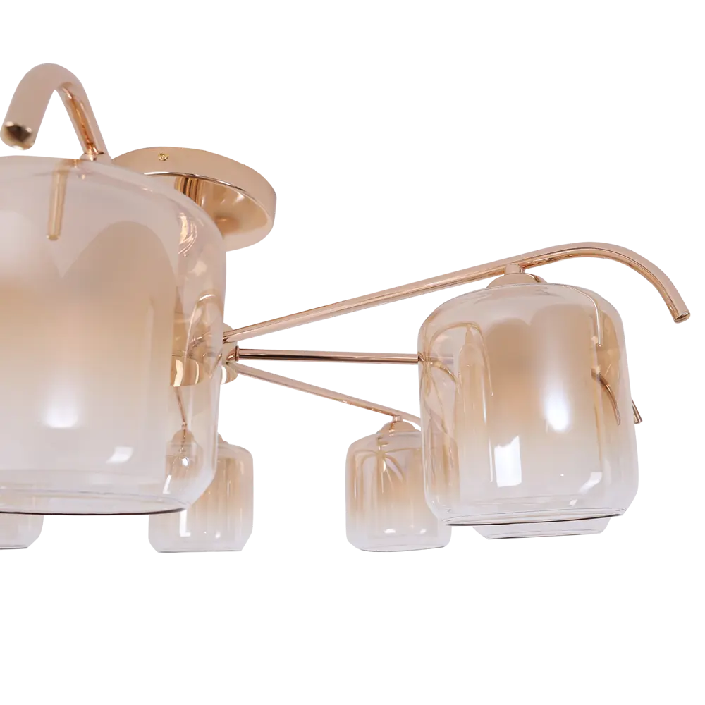 Люстра SCHAFFNER Astra 4420 - золотистая неоклассика с 8 стеклянными плафонами 89426418 STLM-1566621 - Вид №5