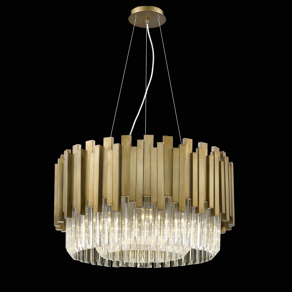 Люстра стеклянная на 8 ламп 34х60 см золотая Barclay P68056M-8 DELIGHT COLLECTION ДИЗАЙНЕРСКИЕ 00-3883069 Золото;прозрачный  - Вид №1
