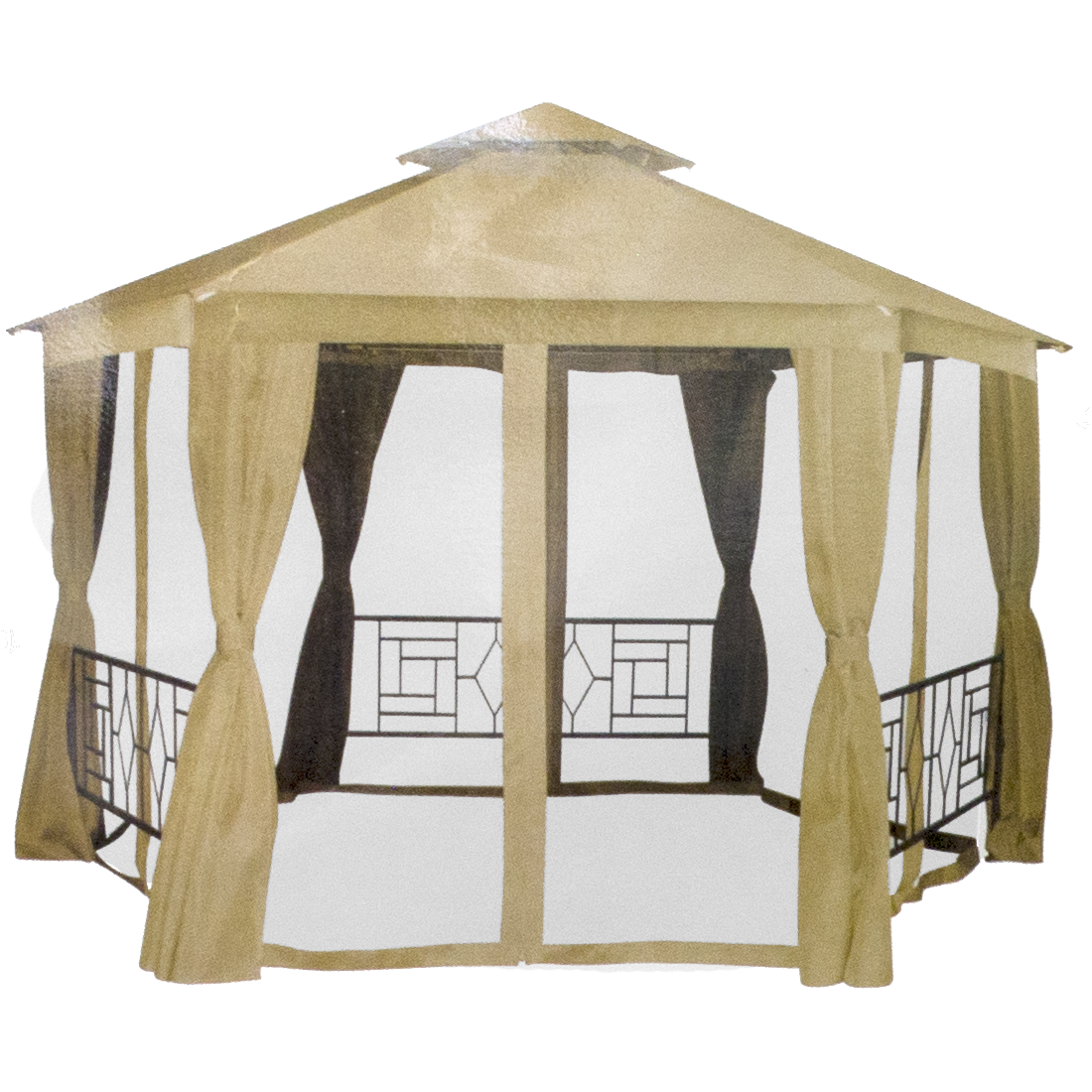 NATERIAL Шатер для беседки с москитными сетками и тентом в бежевом цвете 16195324 STLM-0006661