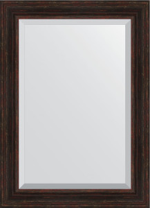 BY 3473 Зеркало с фацетом в багетной раме - темный прованс 99 mm EVOFORM Exclusive