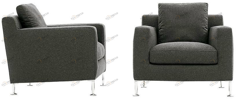 B&B Italia Кресло из ткани с подлокотниками Harry H85