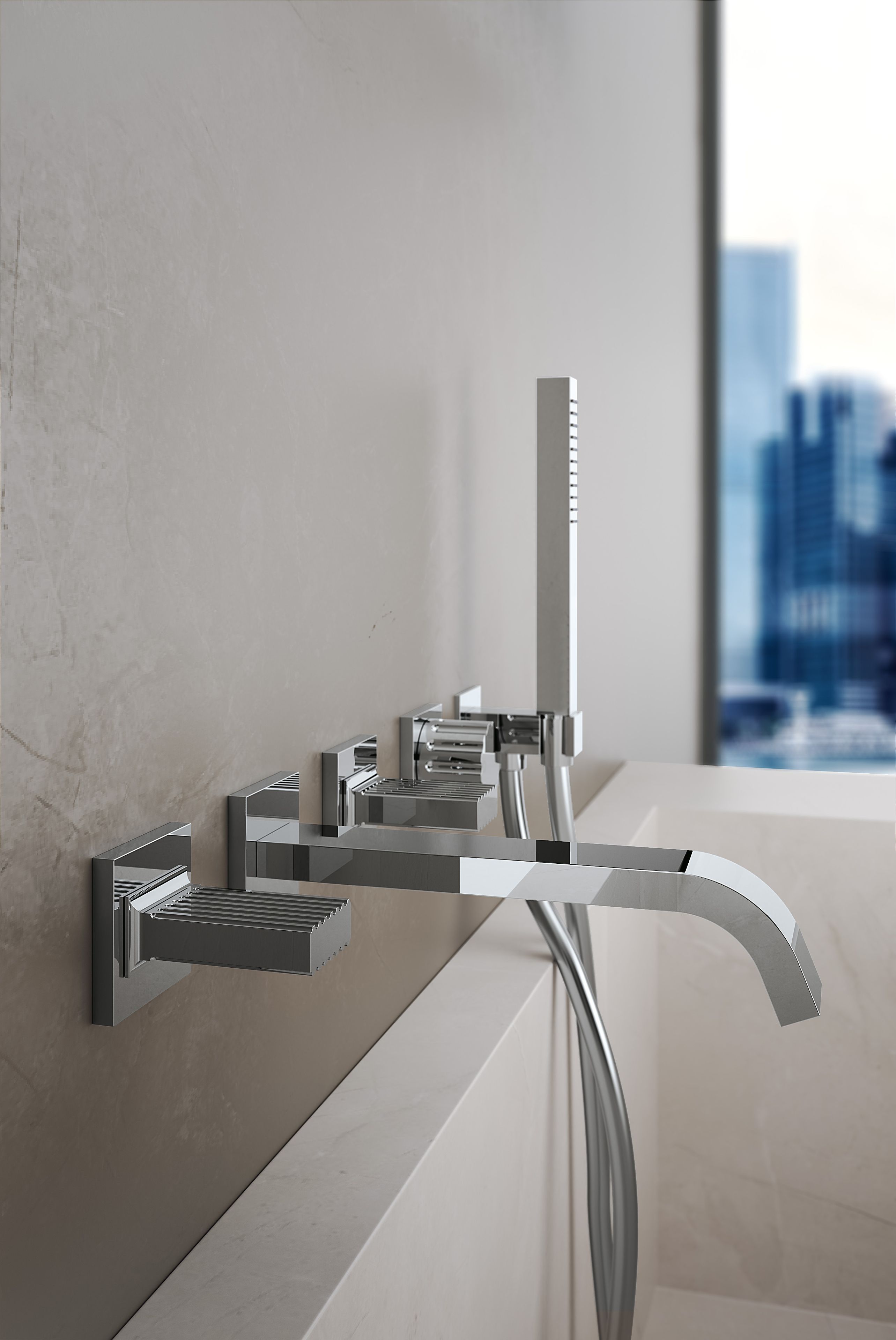 Латунный настенный набор для ванны с 5 отверстиями Rubinetterie Treemme ARCH-00106077 - Вид №1