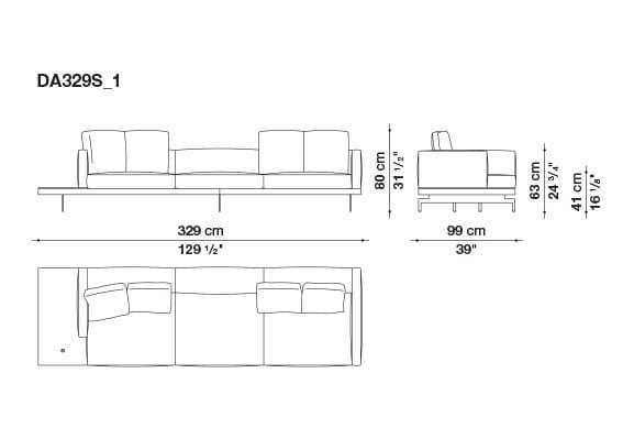 3-местный тканевый диван с полуостровом B&B Italia док ARCH-00061121 - Вид №136