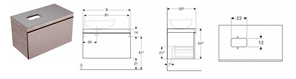 Подвесной умывальник с ящиками Geberit Citterio ARCH-00036092 - Вид №5