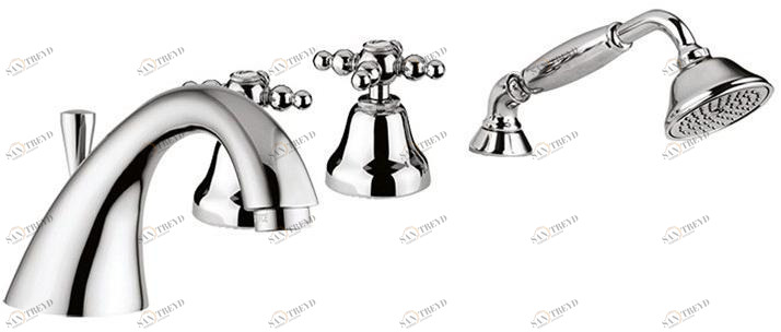 Rubinetteria Giulini Комплект для ванны с ручным душем на 4 отверстия Parigi 7365