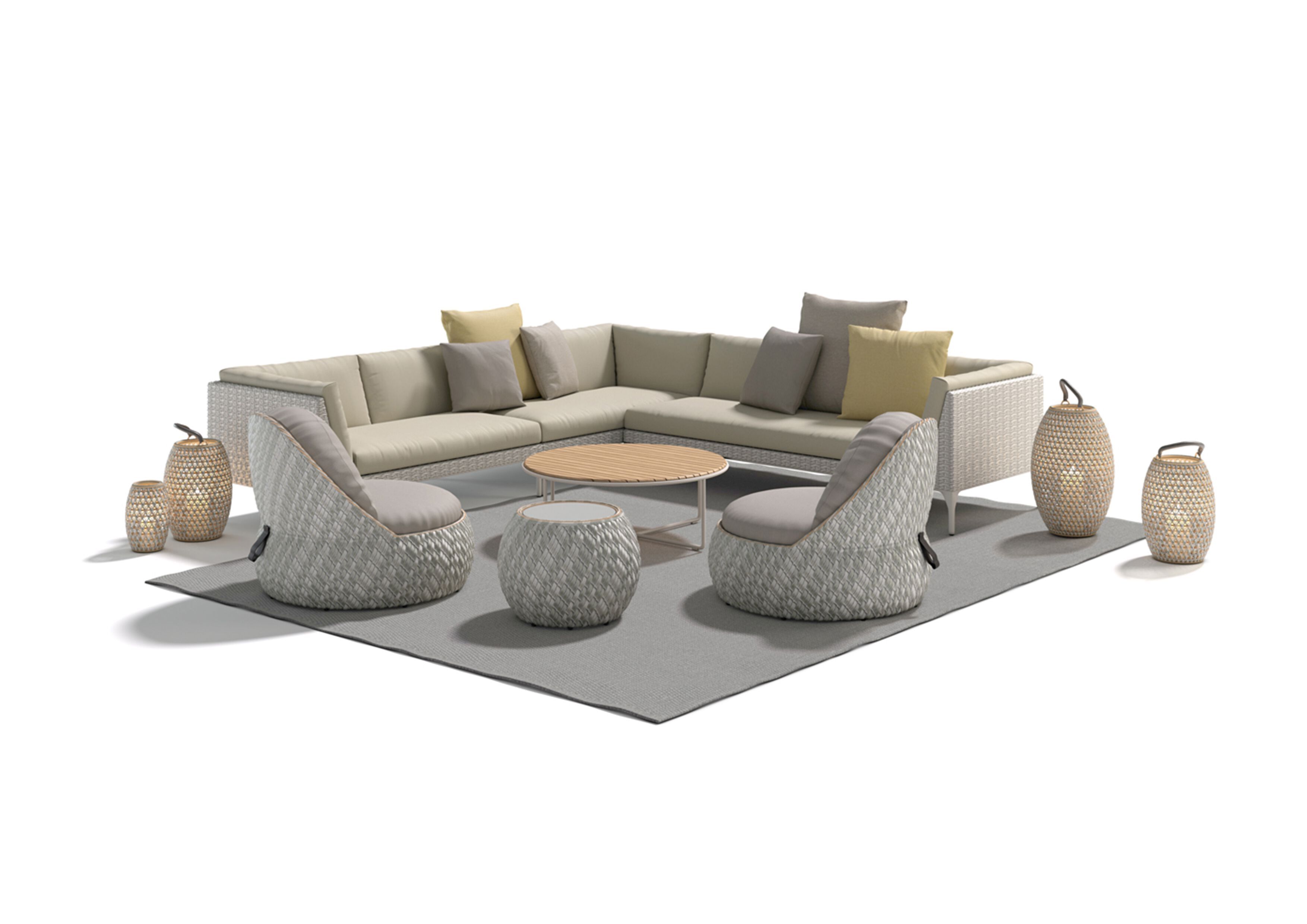 Тканевый модульный угловой садовый диван DEDON MU ARCH-00150811 - Вид №7