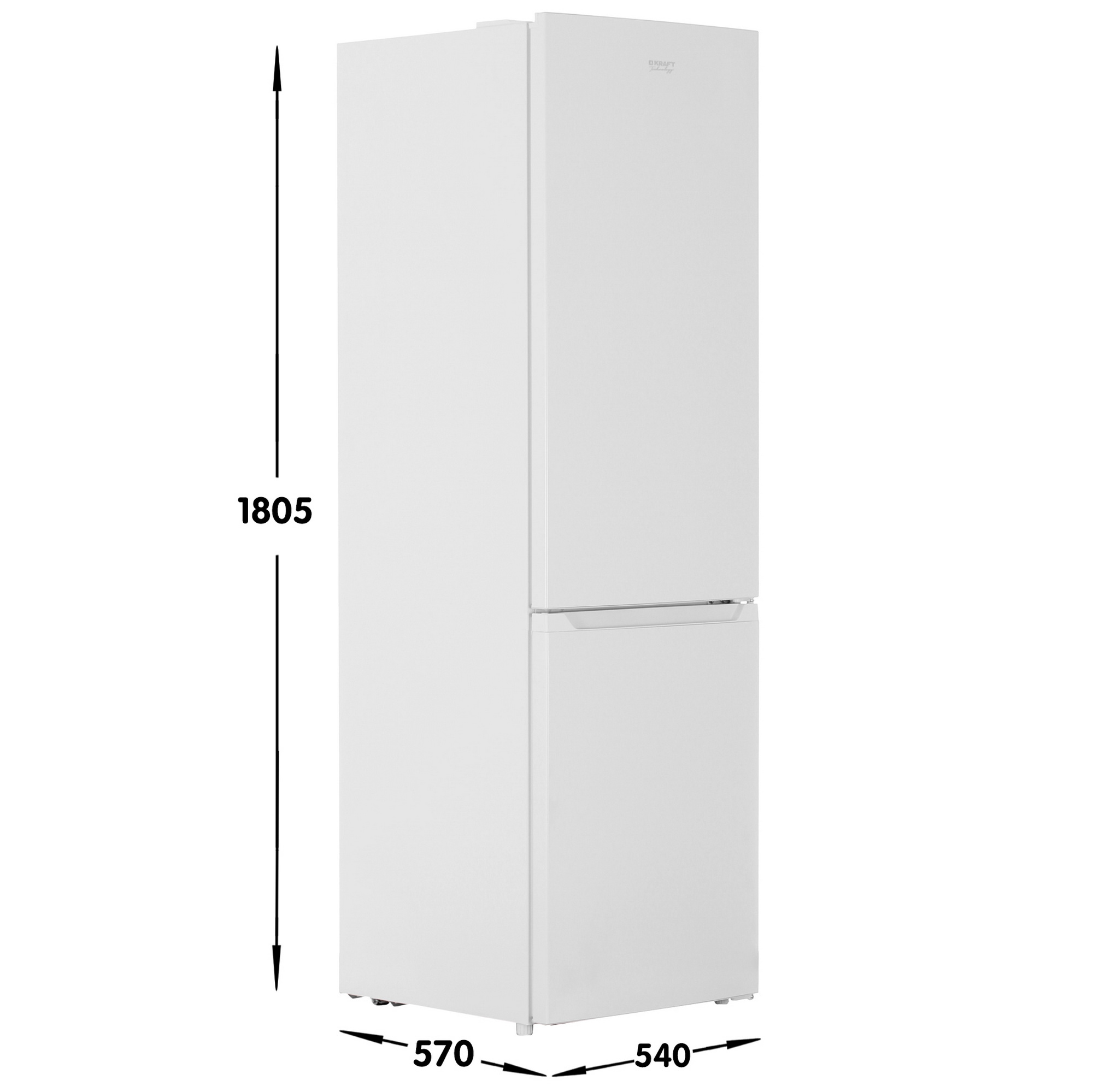 9069504 Холодильник с морозильником   KRAFT KF-NF291W белый STDN-0115542 - Вид №6
