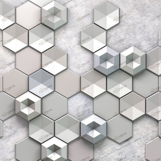 6004A-VD4-Hexagon-Concrete Фотообои Komar Infinity 2.5х4 м 6004AVD4HEXAGONCONCRETE